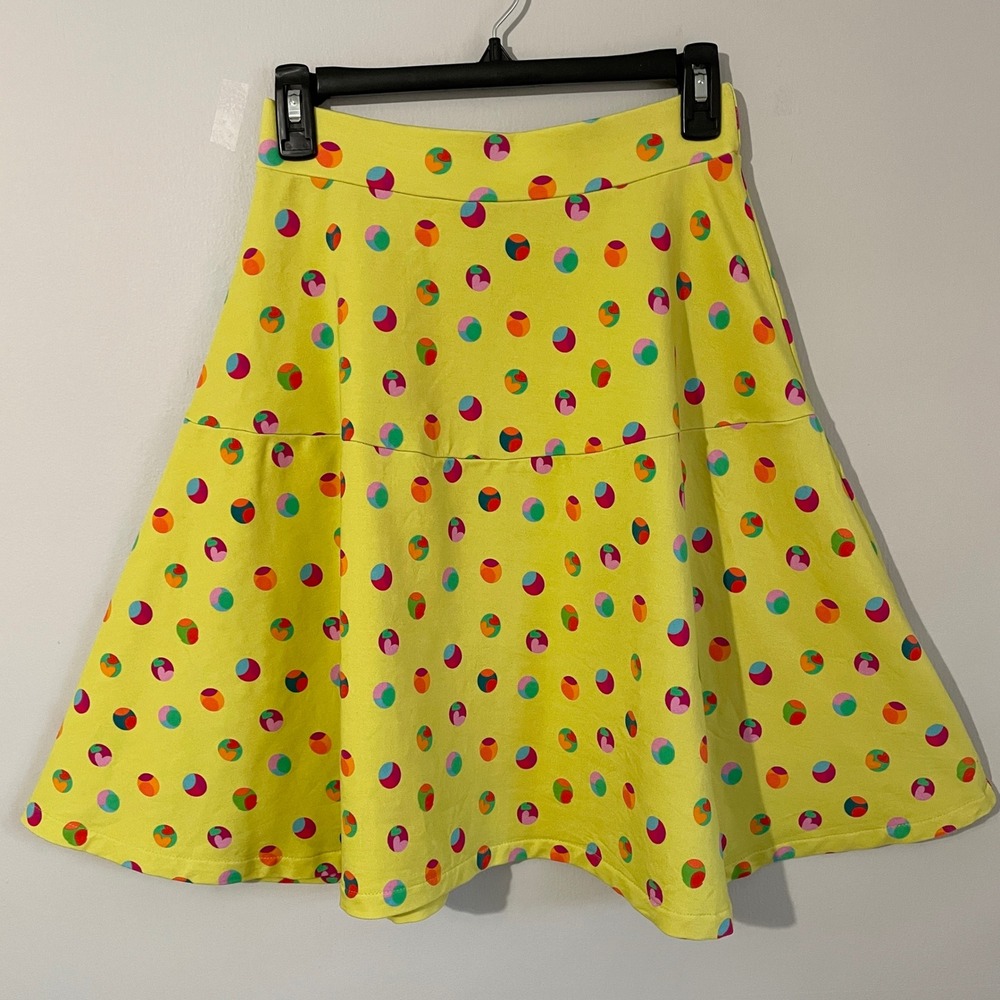 Ágatha Ruiz de‎ la Prada Yellow Circle Skirt Dots Hearts Multicolor